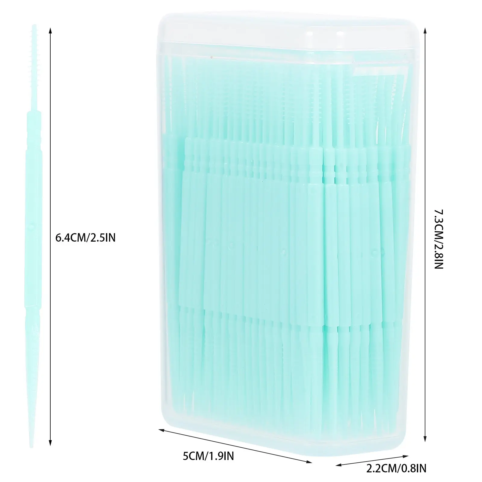 200Pcs Interdental Brushes Oral Care Double-Head Plastic Toothpick Cleaners Light Plaque Remover Food Debris