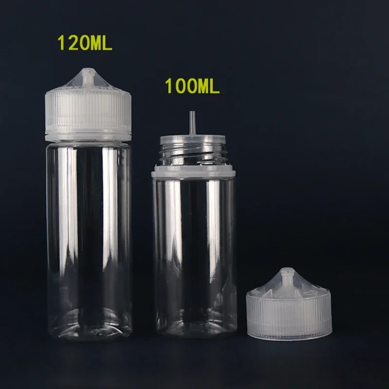 10PCS 30ml-120ml PET Clear Dropper Bottles Vape Juice E Liquid Transparent Empty Oil Containers with CRC Cap Laboratory Supplies