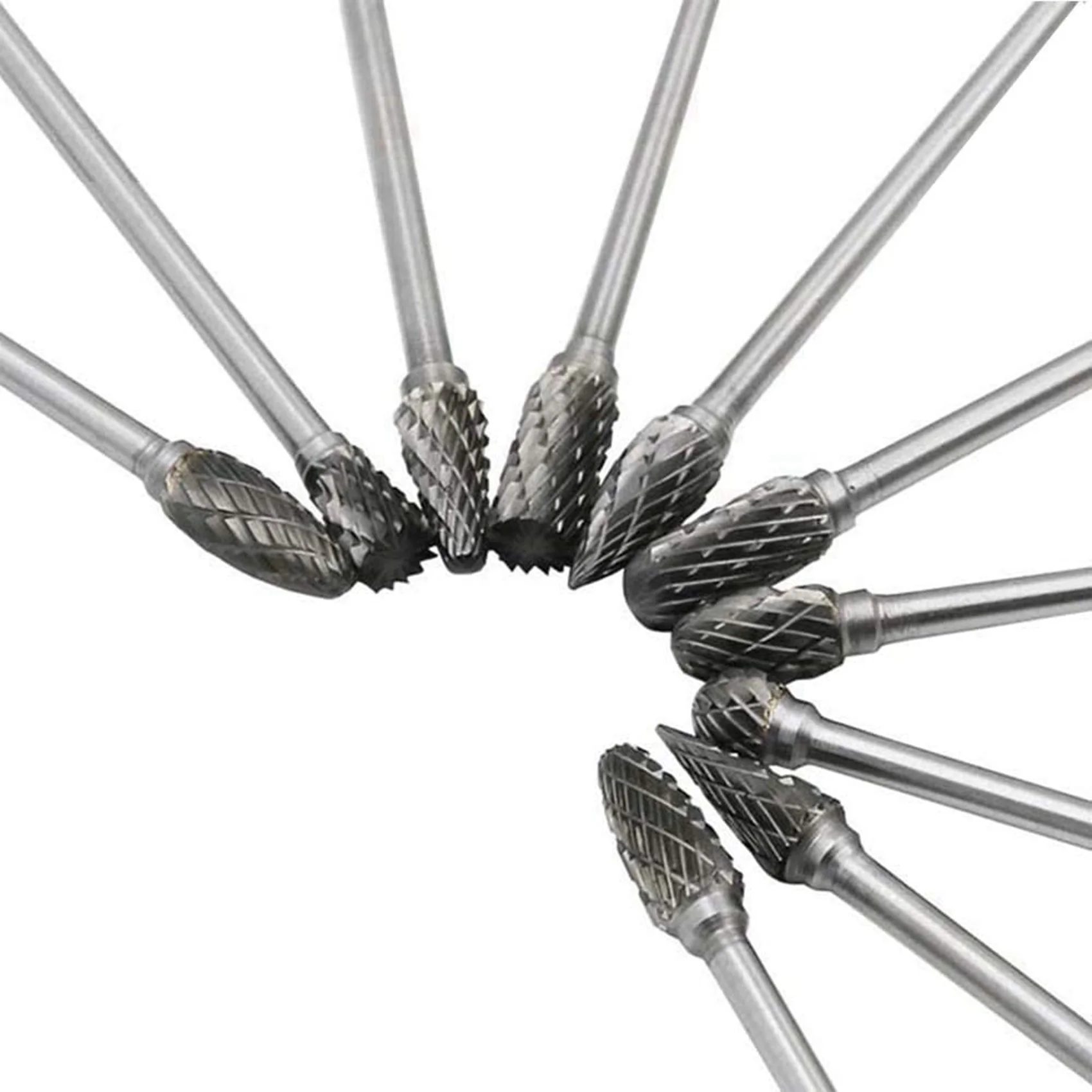 

A50U 20Pc 4 Inch Long Double Cut Tungsten Solid Carbide Rotary Burrs Set 1/8 Inch(3Mm) Shank Twist Drill Bit For Rotary Tools