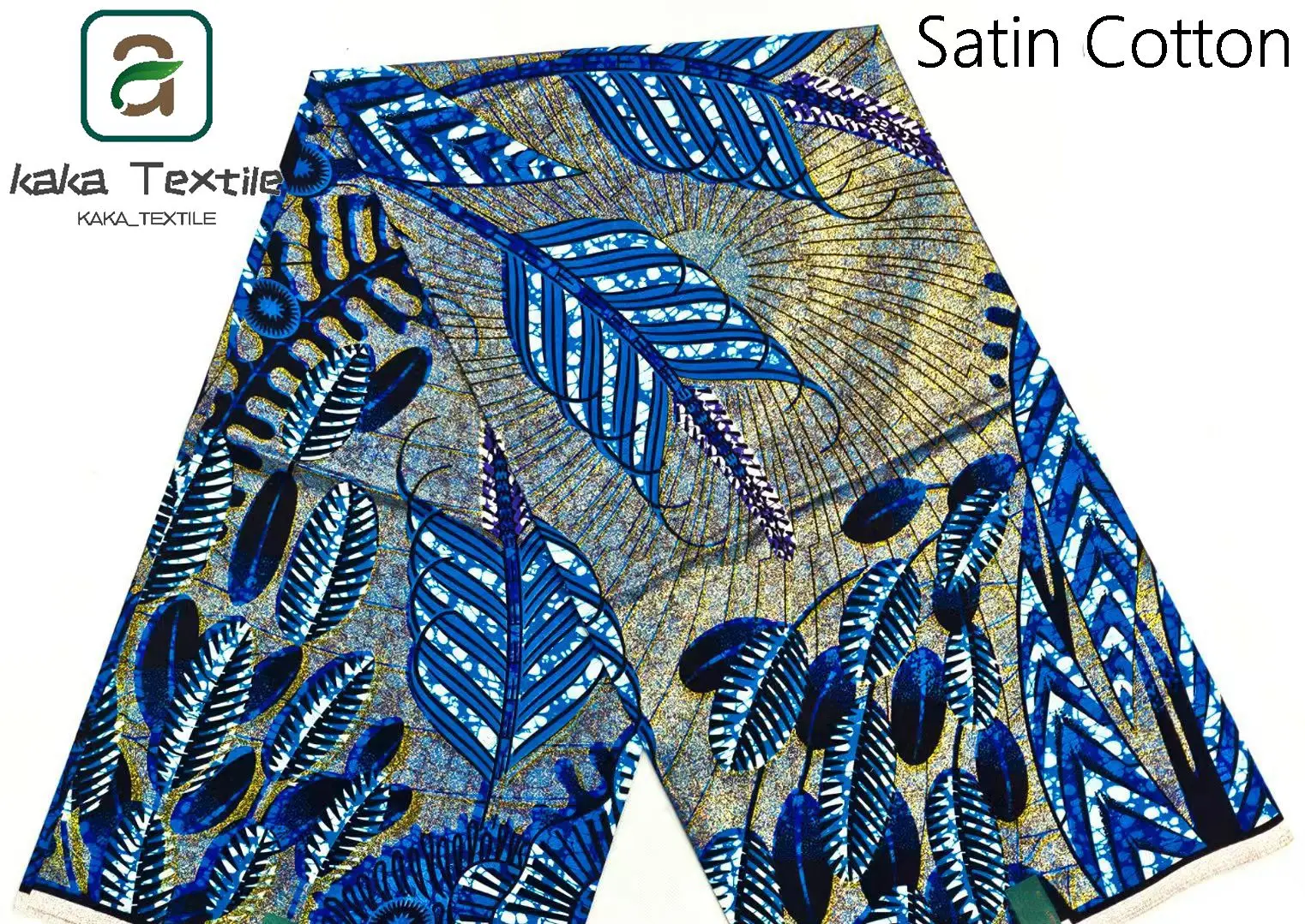 

New 2026 Super Guaranteed Real Grand Wax Print Fabric Good Quality Pagne Glitter Original Wax 100% Cotton Satin For Sew 6yards