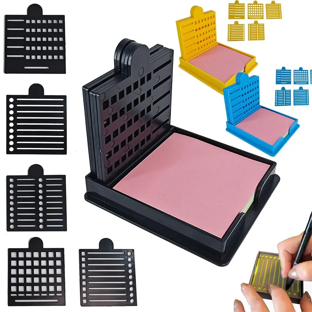 Sticky Note Organizer Sticky Note Holder Set Sticky Note Storage Tools Dispenser Sticky Note Stencil with Five Templates