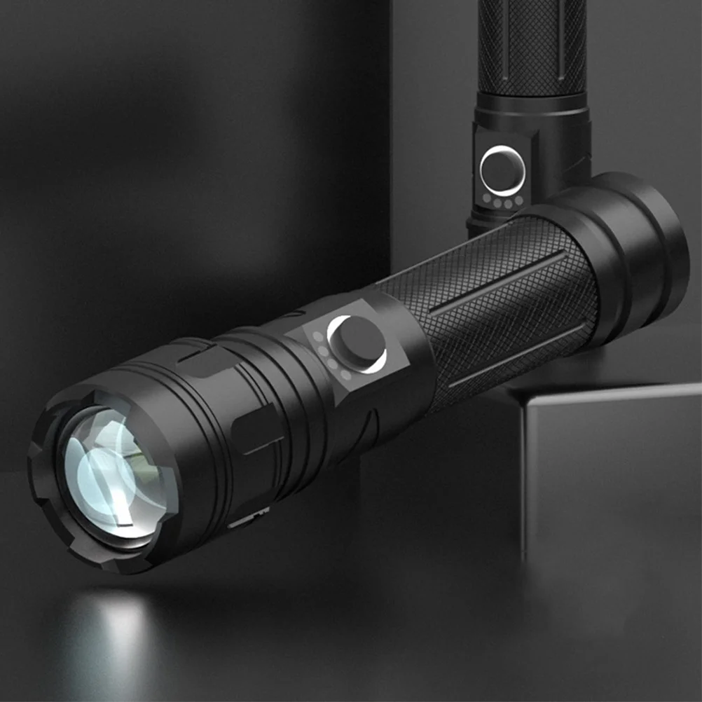 

Telescopic Flashlight Rechargeable Waterproof Portable Outdoor Light for Camping Hiking Power Indicator Real Time Monitoring