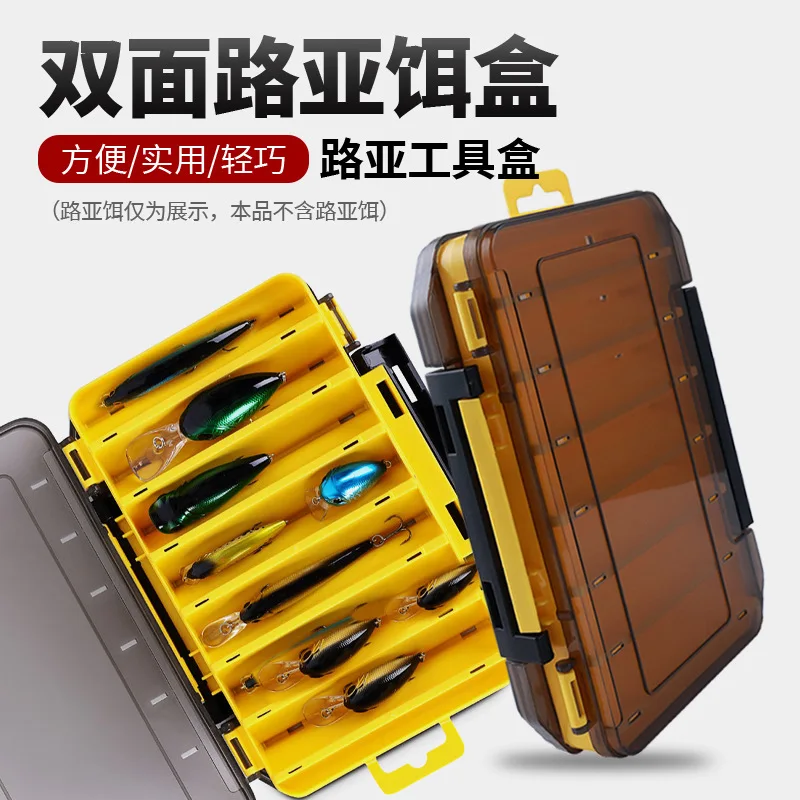 Fishing Tackle Box 14 Compartments Fishing Accessories Lure Hook Storage Case Double Sided Fishing Tool Organizer Boxes