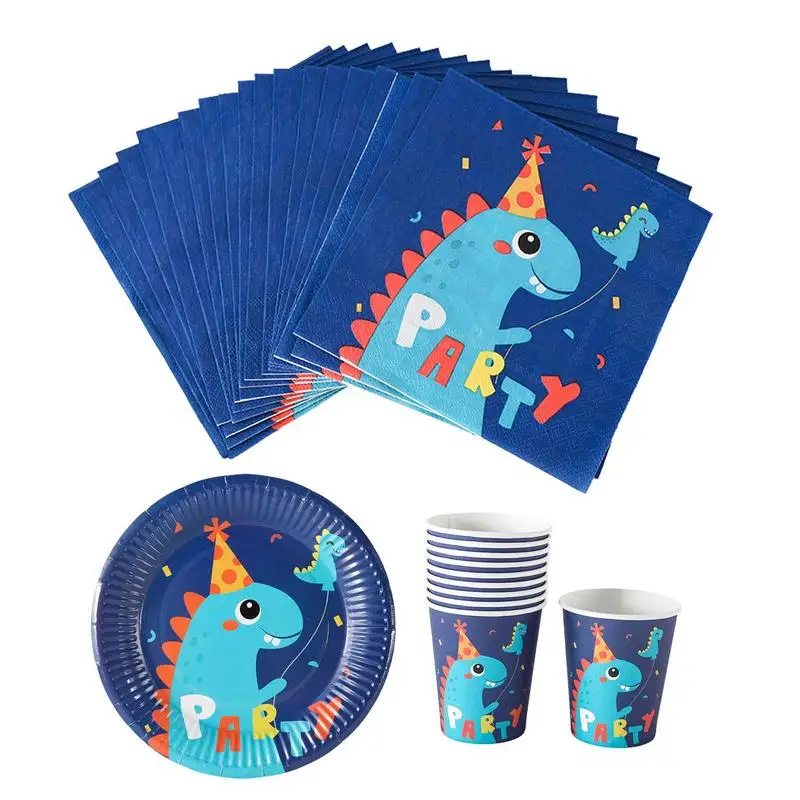 Dinosaur Theme Boys Favors Birthday Party Decoration Tableware Set Dino Party Cup Plate Jungle Decor Baby Shower Supplies