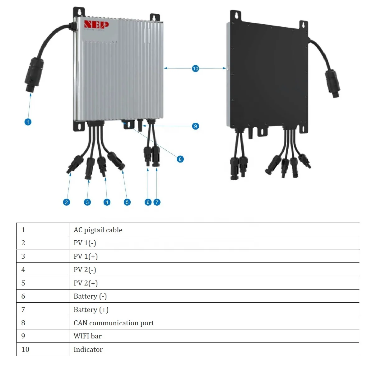 balcony storage system  hybrid micro inverter 800w