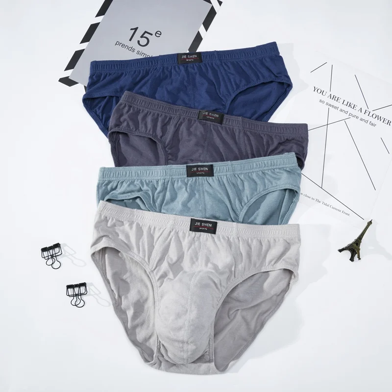 2 Pcs/Lot Men\'s 100% Cotton Briefs Comfortable Male Underwear Lingerie Panties Plue Size Xl -5XL High Quality Shorts Underpants