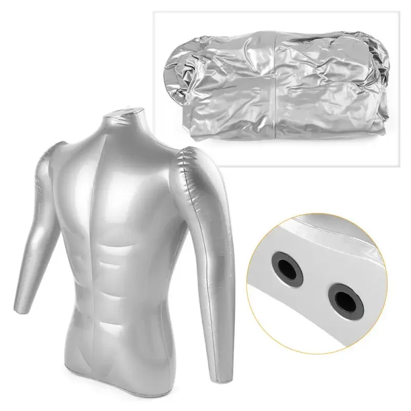 Man Half Body With Arm PVC Inflatable Mannequin Male Dummy Torso Model Fashion Used As Tops Necklace Jewelry Scarf Display TOOL