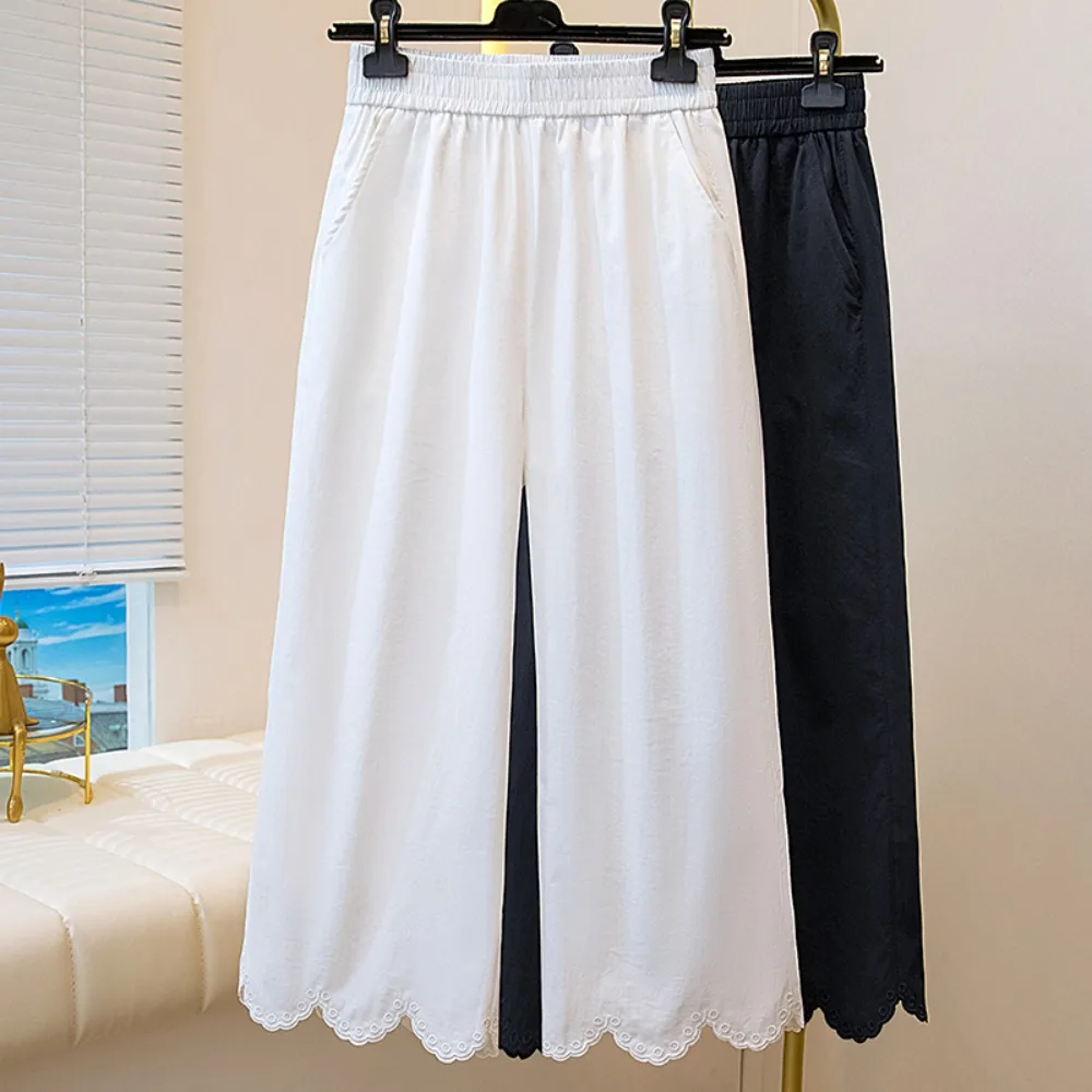 

Casual High Waist loose Slim Straight Tube Full Length Pants Korean Fashion Office Lady Summer Plus Size Clothing