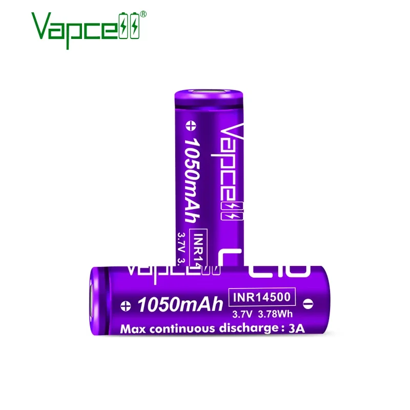 Baterai Asli Baterai 1050Mah NR14500 Vapcell 14500 L10 1050Mah 3A Baterai Isi Ulang untuk Senter VS Sel Vapcell H10
