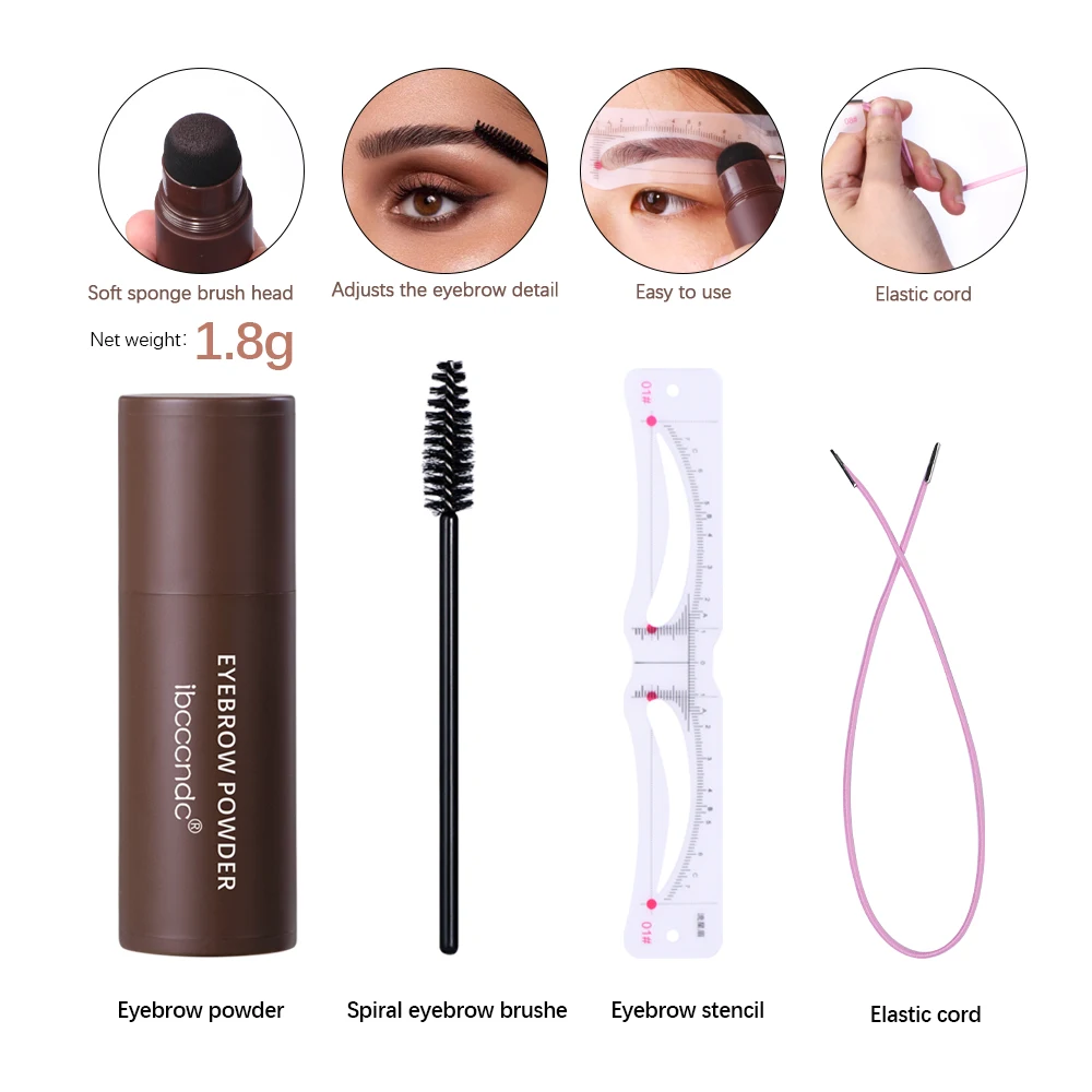 Complete Professional Makeup Brushes Eyebrow Powder Stencil Kit Waterproof Long Lasting Eyebrow Enhancers Brow Powder Stamp 1.8g