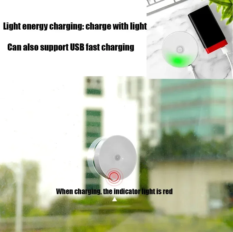 XIAOMI Night Light With Motion Sensor Rechargeable USB Solar Lamp LED Wireless For Kitchen Cabinet Bedroom Bedside Toilet Decor