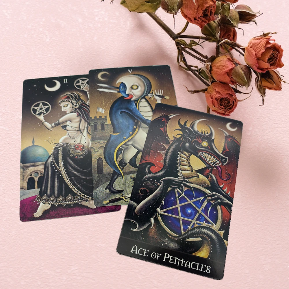 12×7CM Deviant Moon Divination Tarot: Borderless Edition Cards and Guide Book 78Cards