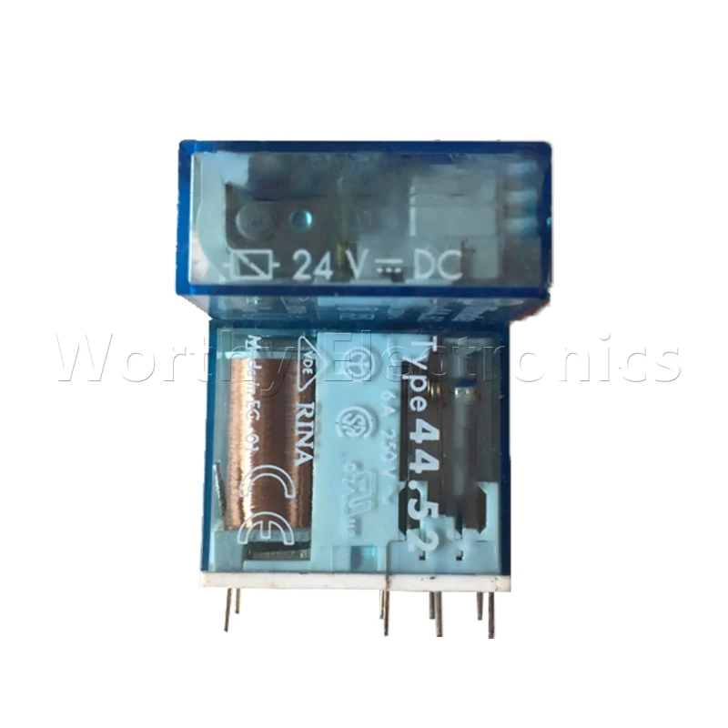 

Free shipping 10pcs/lot relay 24VDC 6A 8PIN TYPE44.52