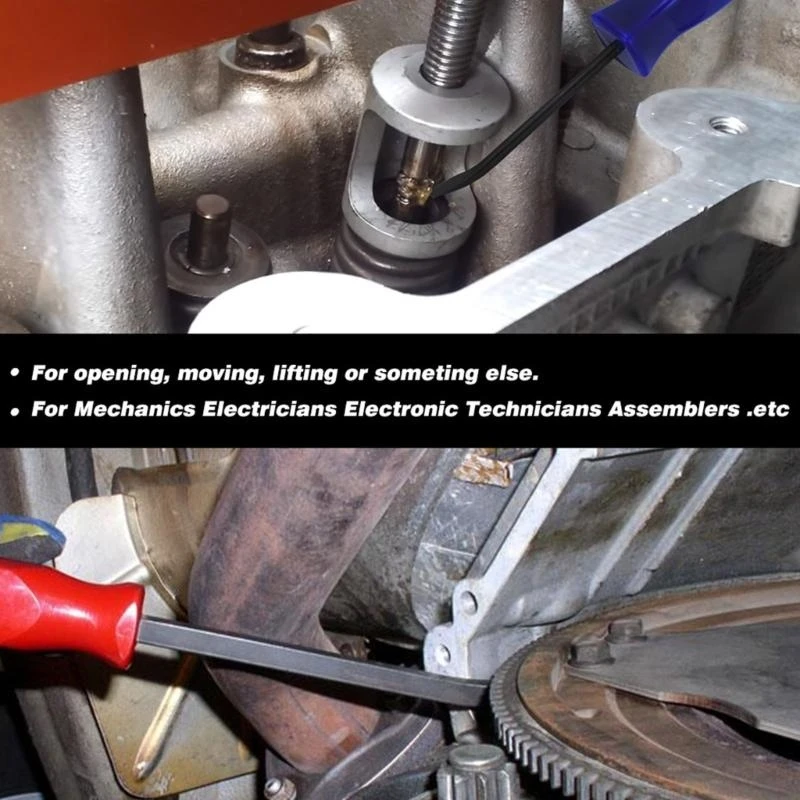 

A2BF 4 Sided Grip Tool Pocket Pry Bar with Clip Handy Tool for Car Repair Electrician