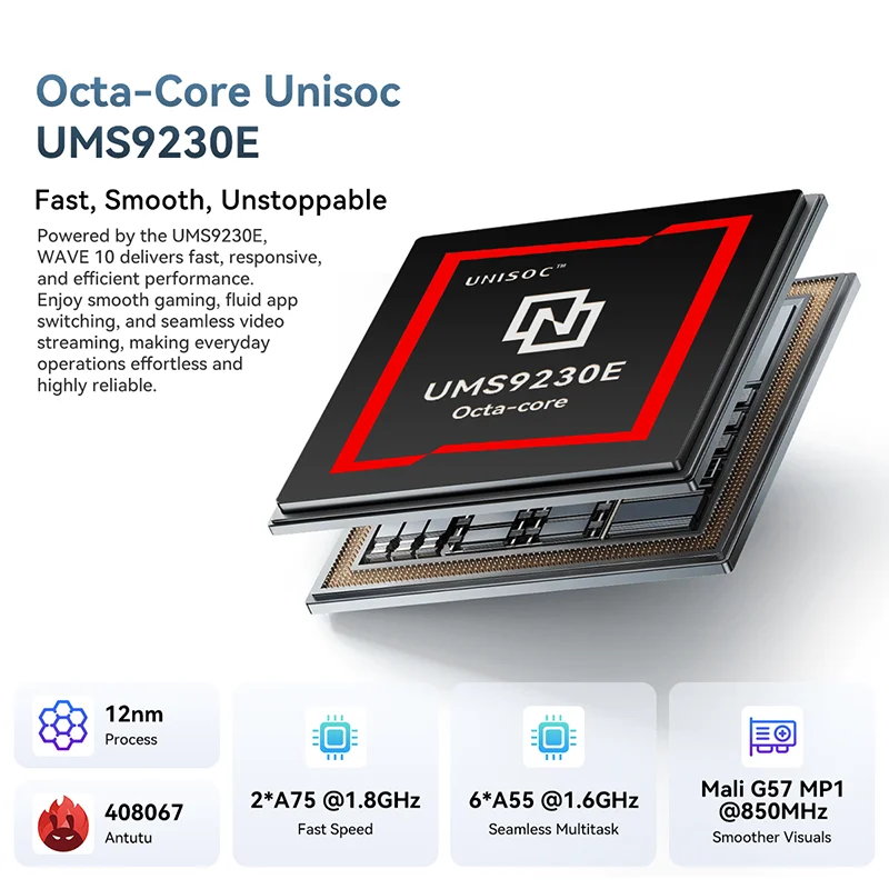 블랙뷰 웨이브 10 스마트폰 6.88 HD+ 120Hz IPS 디스플레이 옥타코어 8GB 128GB 32MP 카메라 5000mAh 3 카드 슬롯 안드로이드 16…