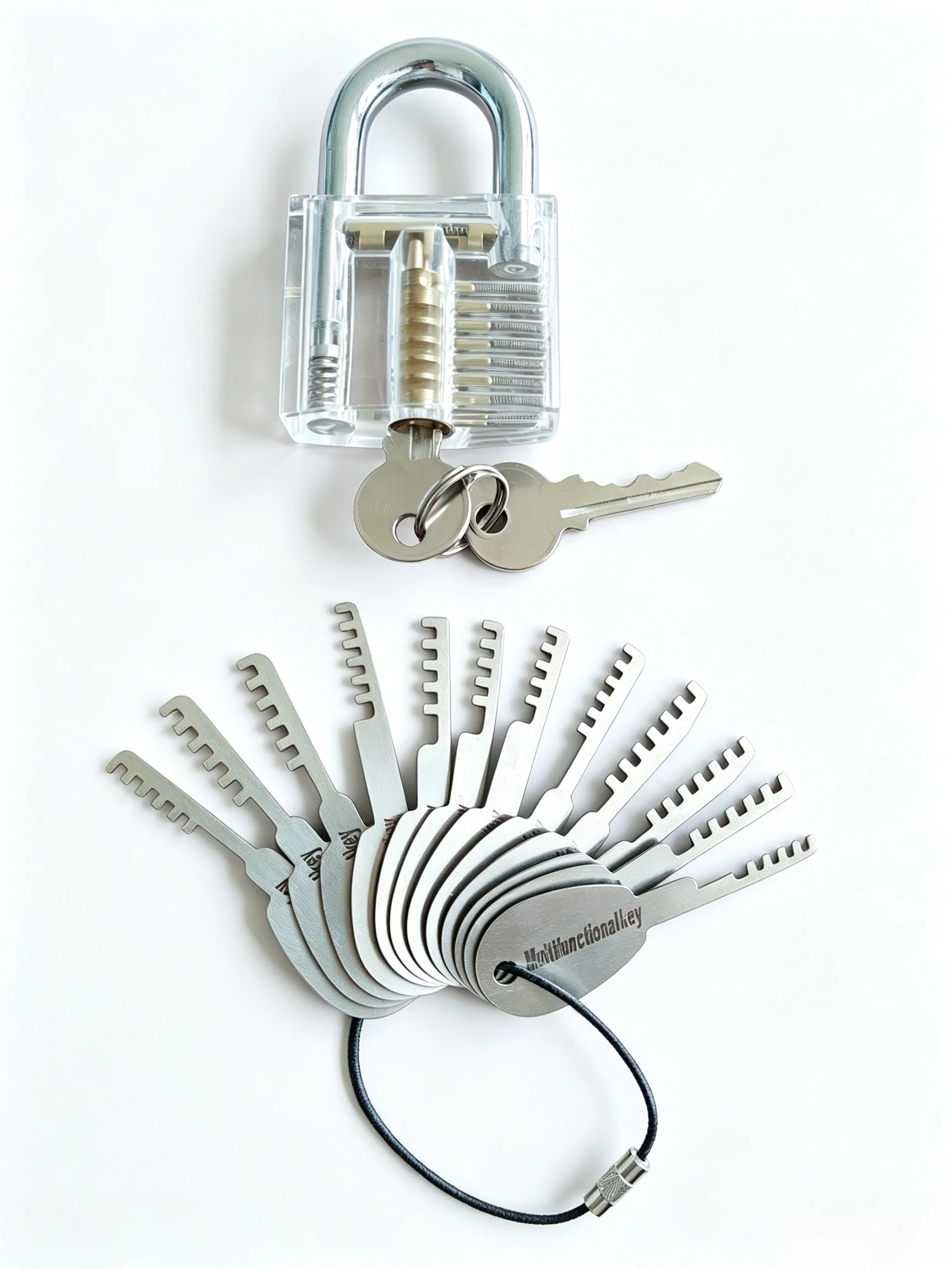 Universal 12-in-1 Master Key Set Foldable Door Lock Reversible Opener Practice Locksmith Equipment Tools