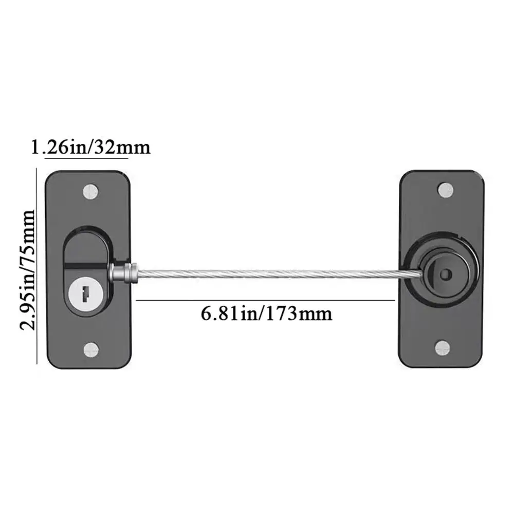 Refrigerator Lock Plastic Windows Lock with Key Children Safety Windows Lock Door Safety Restrictor Sliding Door