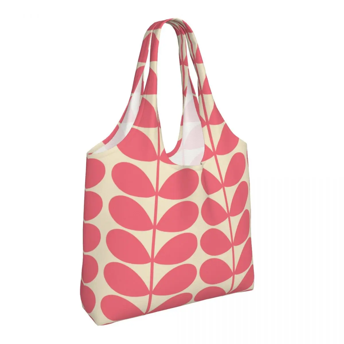 Custom Kawaii Printing Print Neon Pink Orla Kiely Tote Shopping Bag Washable Canvas Shopper Shoulder Bags Handbags Gifts