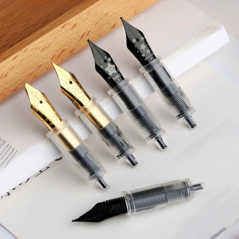 

Majohn Fountain Pen No.5 Nib Replaceable Pen Tip Gold Pentagram Plated Black EF F Graphic Design Suitable for Majohn S5 S9 Q2
