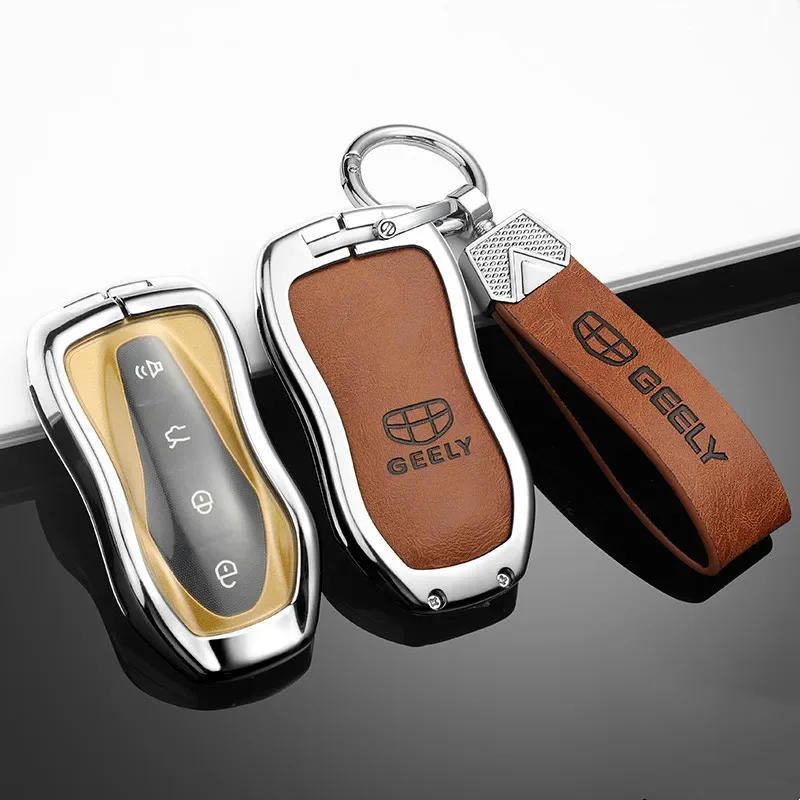 

Alloy Remote Car Key Case Cover For Geely Smart FY11 Atlas Pro New Emgrand GS X6 SUV EC7 Tugella Xingy Boyue Pro Car Accessories