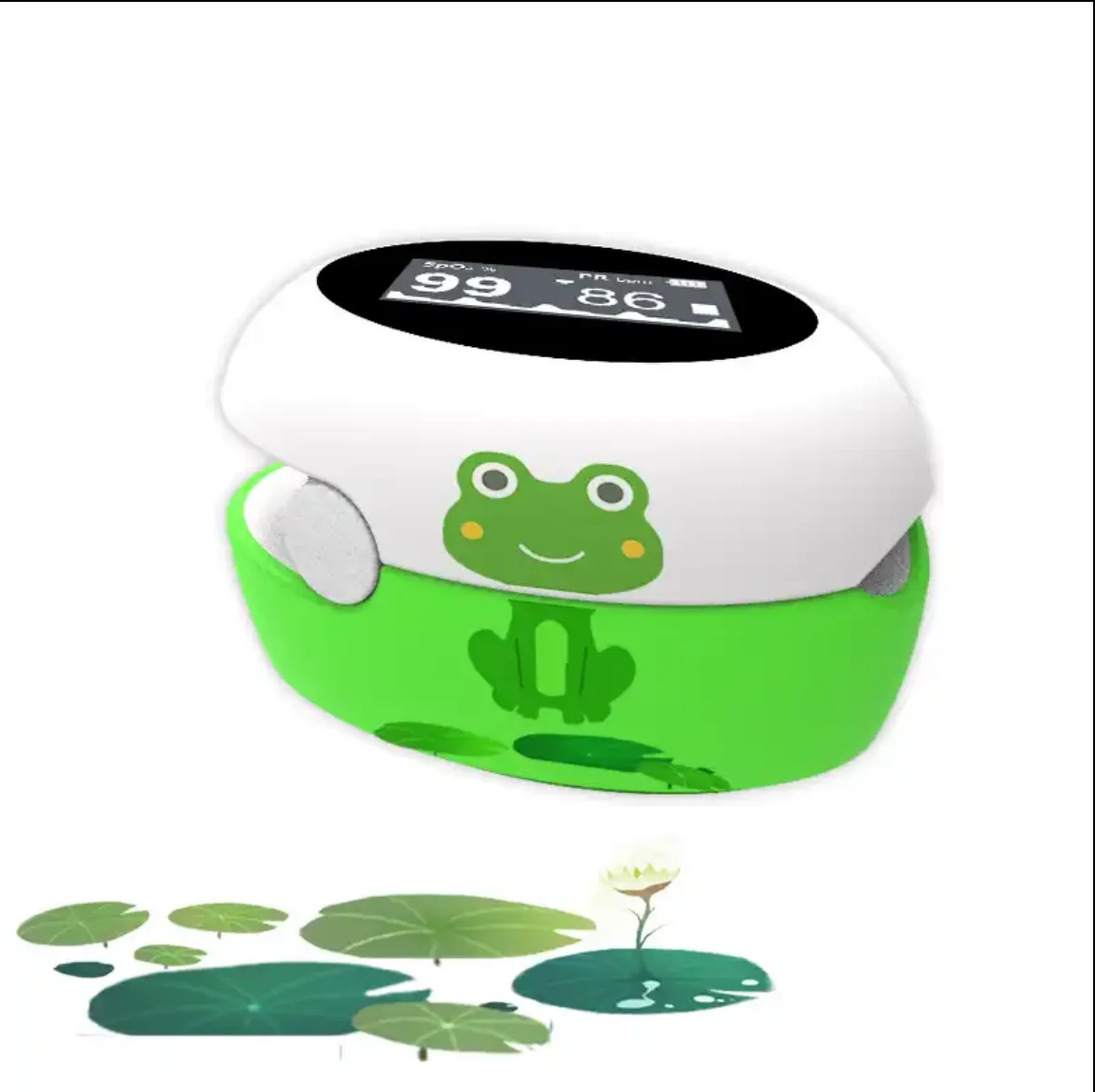 Cute little frog style blood oxygen concentration detector for babies and children Mini BM20 finger pulse oximeter