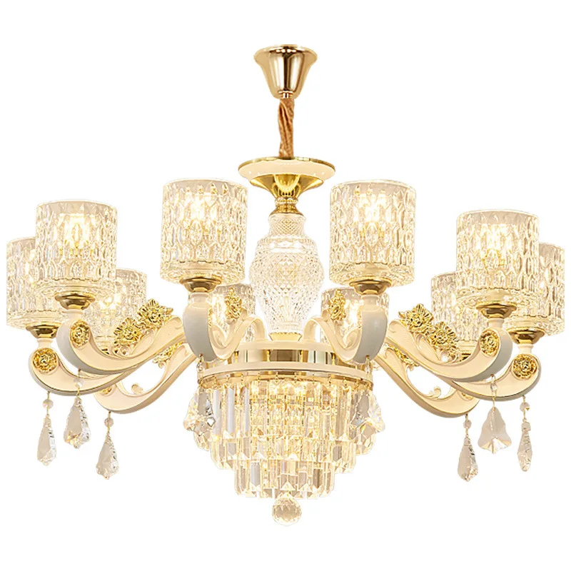 

European chandelier living room light luxury atmosphere crystal lamp household bedroom dining room villa hall lamp