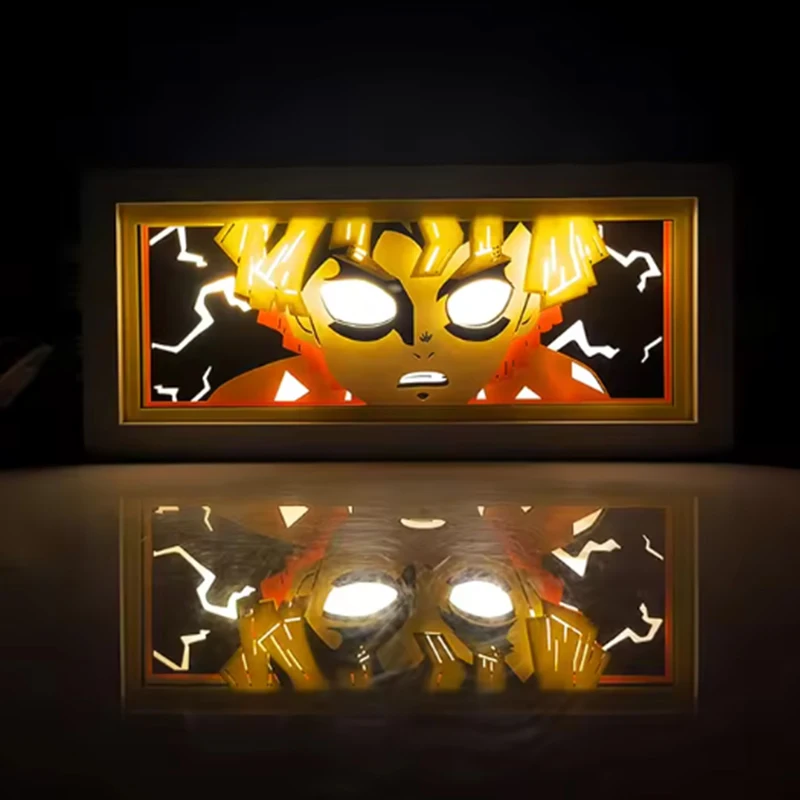 デーモンスレイヤーキメツのヤイバ 3D ライトボックス Led アニメ竈門炭治郎ライト漫画カラフルなライトボックスルーム寝室夜の光