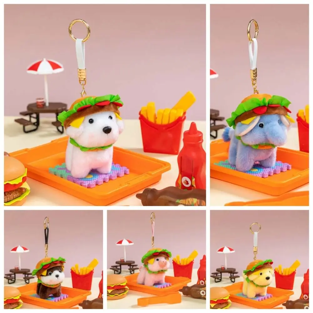 Ultra-Soft PP Cotton Burger Animal Plushie Short Fabric Exquisite Embroidery Kawaii Foodie Key Chain Vivid Realistic Colors view 5