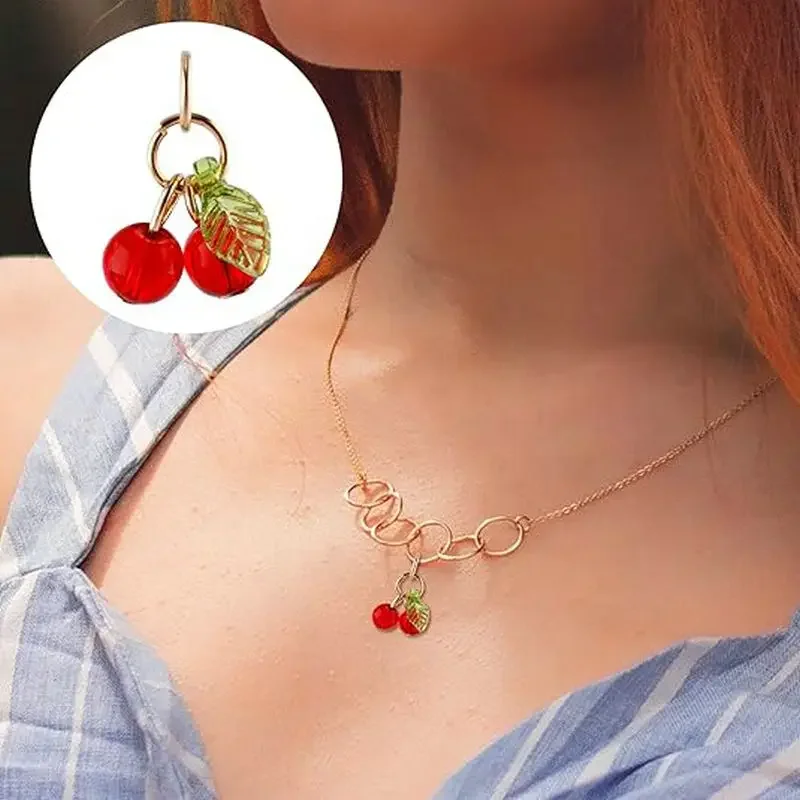10pcs Red Cherry Charms Cute Glass Red Fruit Pendants with Loop DIY Jewelry Making Accessories for Bracelet Necklace Earrings image 5