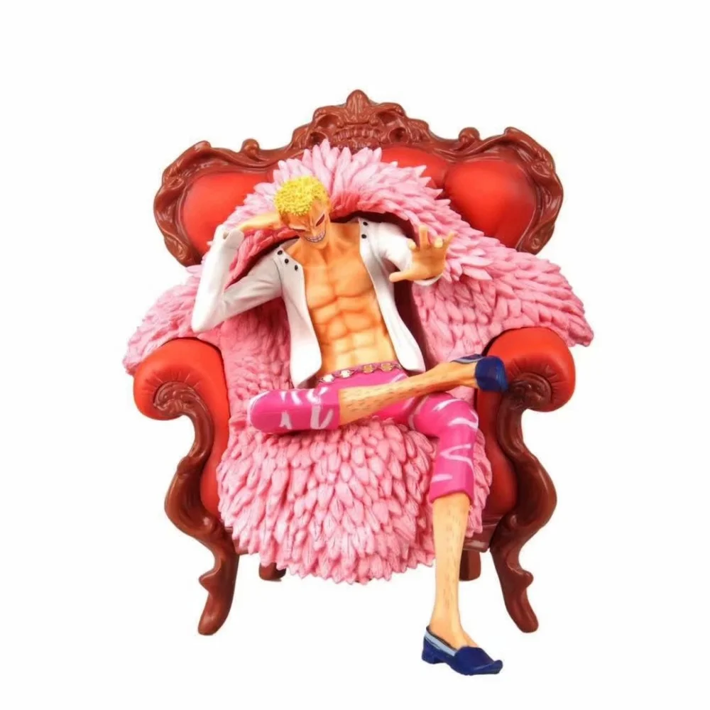 

Anime One Piece Donquixote Doflamingo Sofa Sitting Position PVC Action Figure Collectible Model Doll Toy 23CM