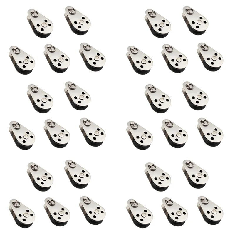 

AS60-30PCS Stainless Steel M25 Pulley Block Hanging Wire Towing Wheel Lifting Wire Rope Cable Pulley Roller