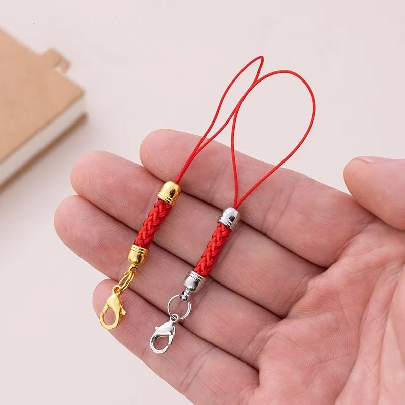 10/20 piezas llavero de cuerda con cierre de langosta, anillos de salto, cordón, correa Lariat, cordón para llavero DIY, colgante, suministros para fabricación de joyas
