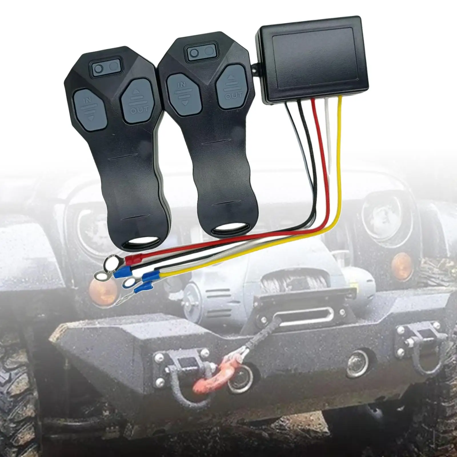 Kit de controle remoto de guincho sem fio com luz indicadora 2 interruptor de fone de ouvido de controle remoto elétrico 12V 24V para veículo caminhão