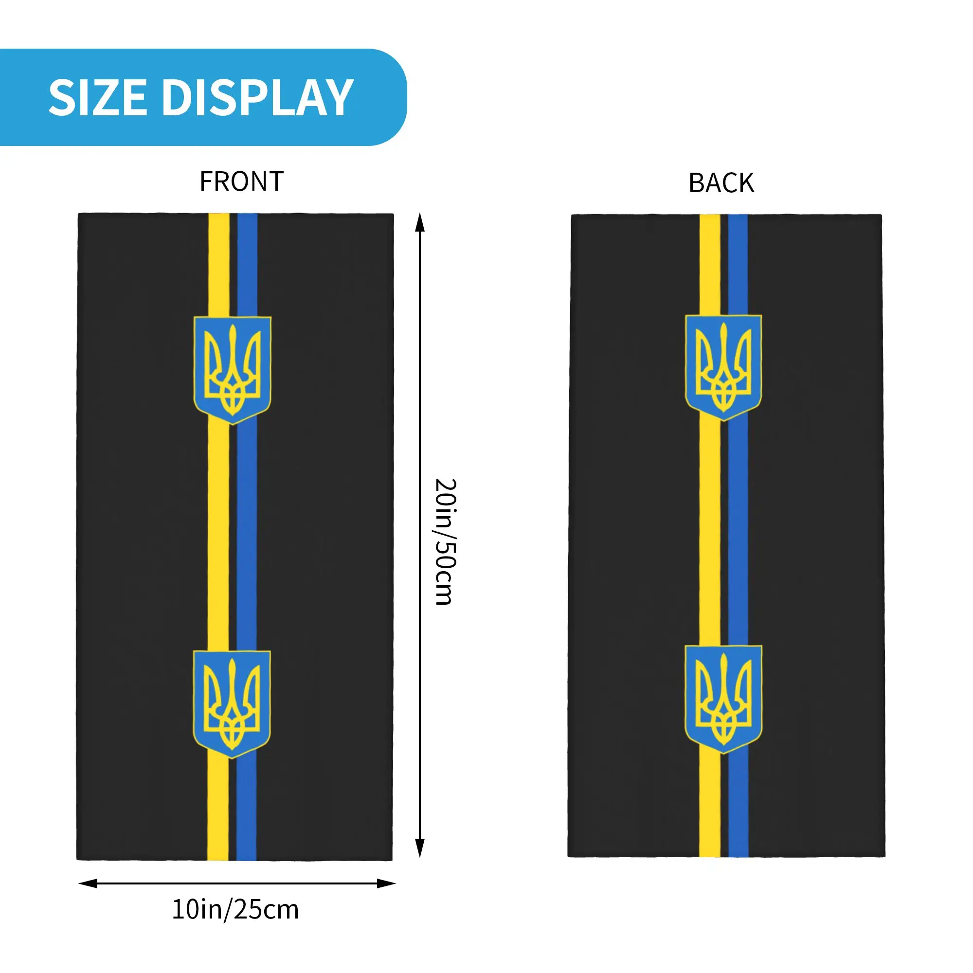 Coat Of Arms Ukraine Flag Bandana Winter Neck Warmer Women Windproof Wrap Face Scarf for Ski Ukrainian Trident Gaiter Headband