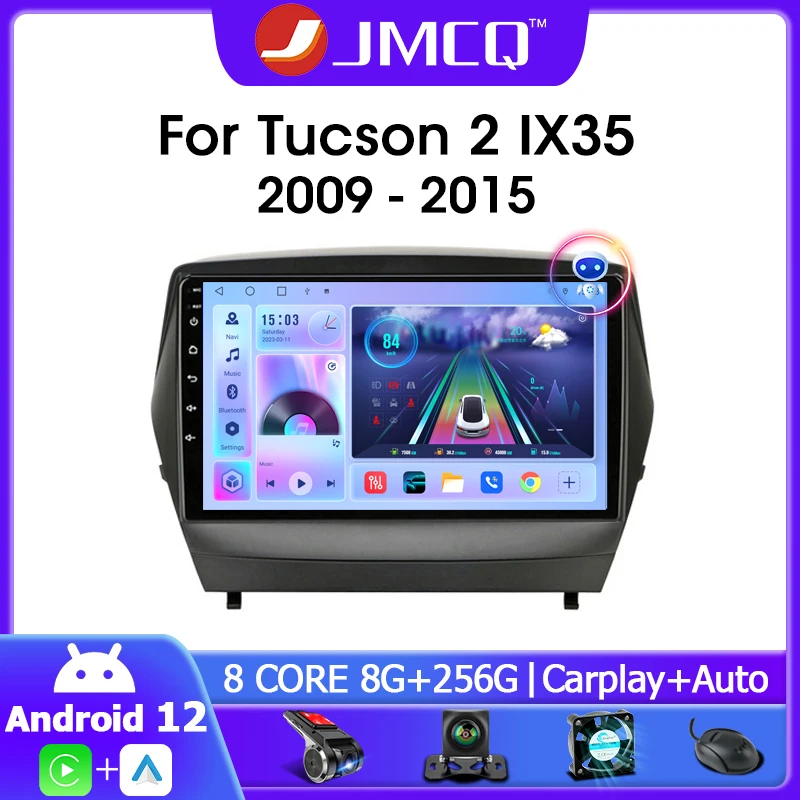 

JMCQ Android 12 Car Radio For Hyundai Tucson2 LM IX35 2009-2015 Multimedia Video Player 2din 4G Carplay Navigation GPS Head Unit