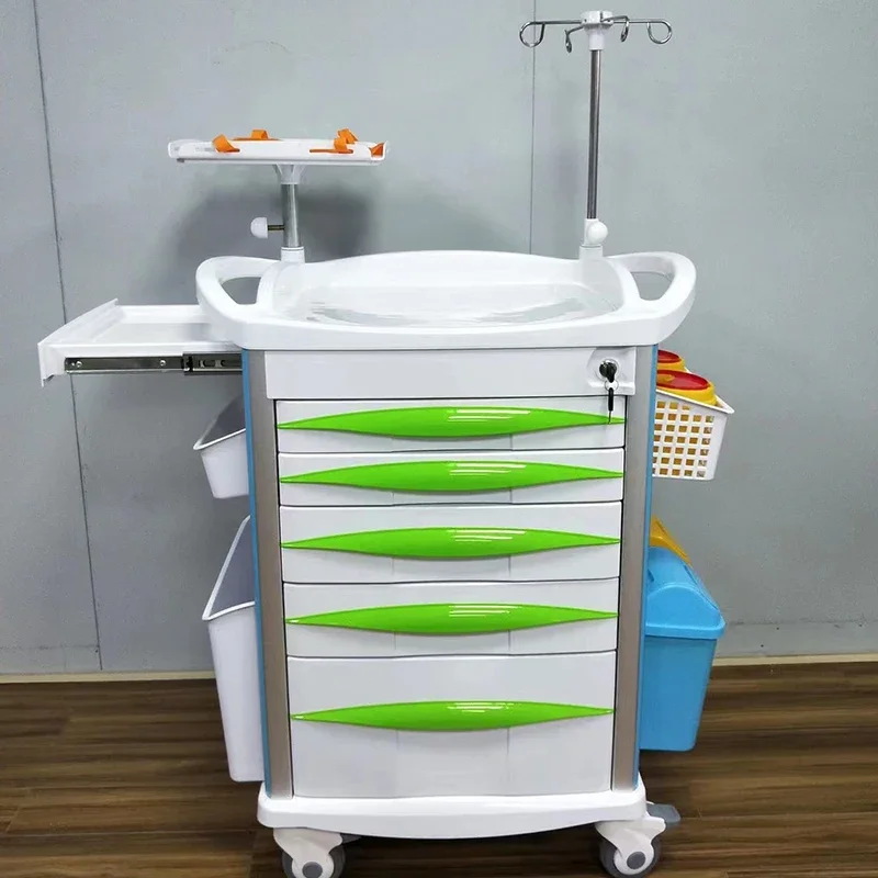 ABS Heavy-Duty Mobile Crash Cart | Multi-Tier Emergency Medical Trolley