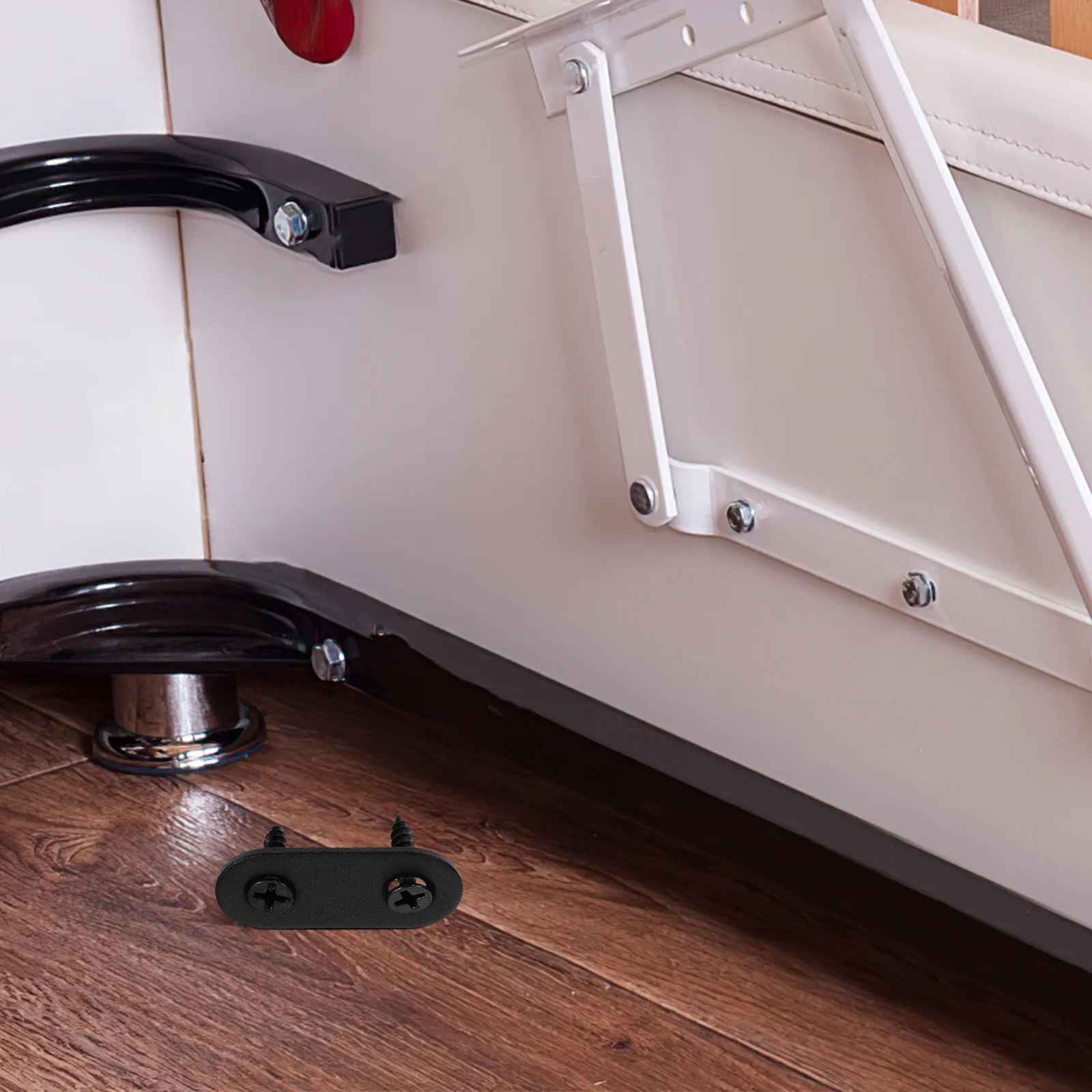 

12Sets Black Stainless Steel Flat Brackets Thickened Straight Flat Mending Plates for Wood Furniture Shelves Cabinets Support