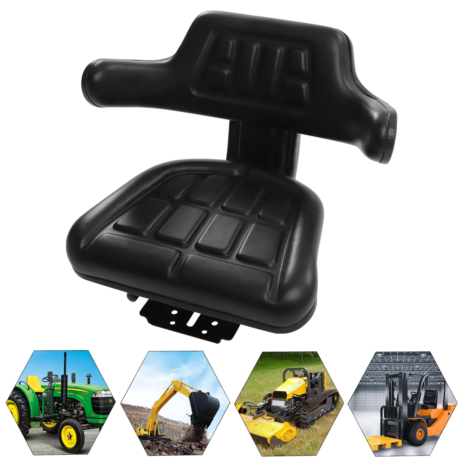 

TY-B25-1 Black Universal Tractor Seat PU Adjust Tractor Suspension Seat for Forklifts, Dozers, Aerial Lifts, Floor Scrubbers