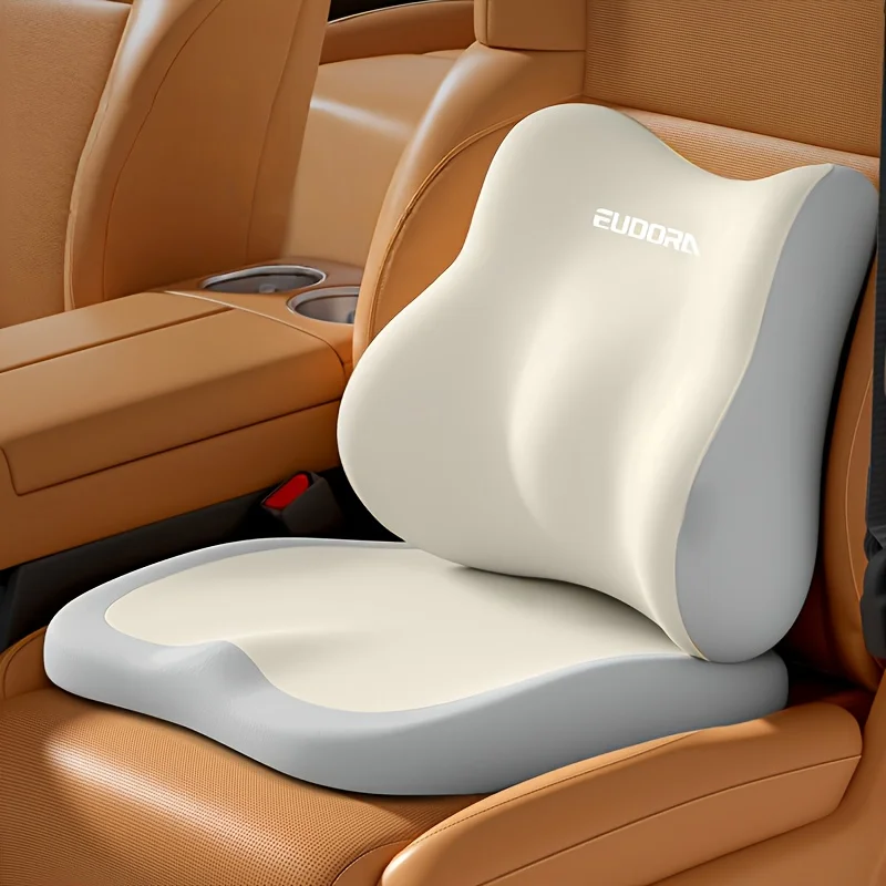 1 Stück Memory-Schaum Autositzkissen Lendenwirbelstütze Ergonomisches Kissen für Fahrten Höhenverstellung Rückenschmerzlinderung Passend für Limousine LKW