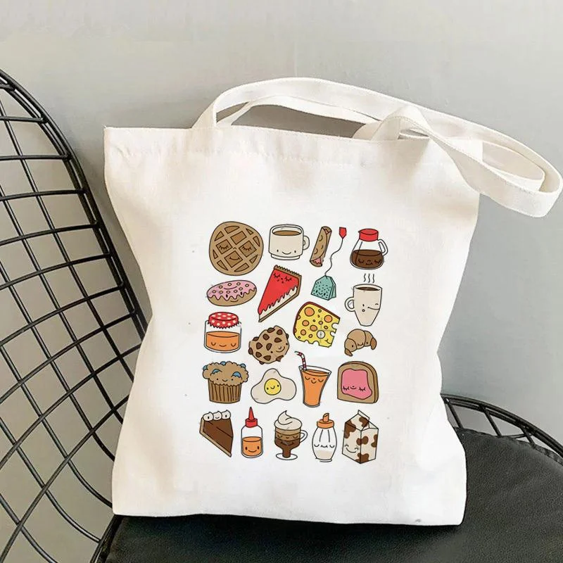 

Border Collie Graphic Cartoon Printed Canvas Shoulder Bag Female Harajuku Funny Large-capacity Eco Environmental Shopper Bag