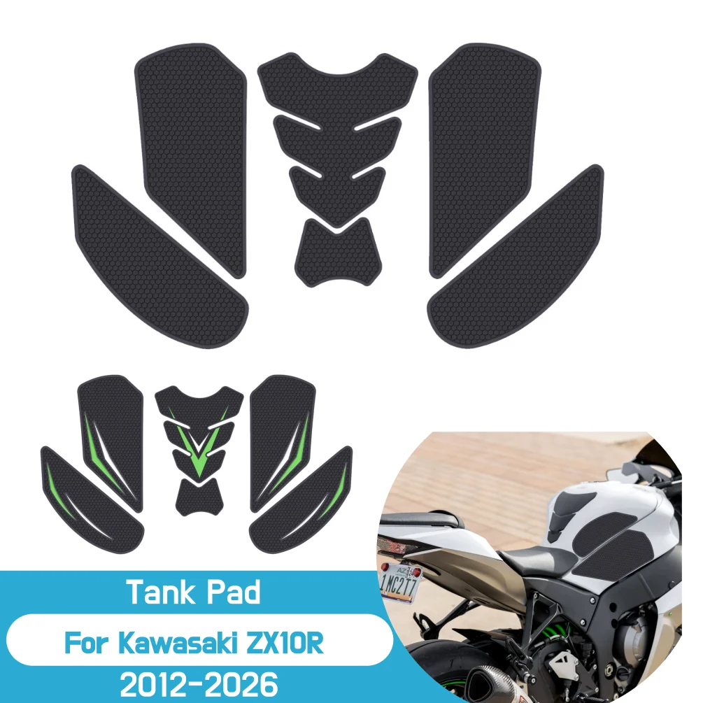 

ZX10R Side Tank Pad Oil Gas Fuel Protector Cover Rubber Sticker Decal For Kawasaki ZX-10R 2012-2026 ZX 10R Motor Accessories
