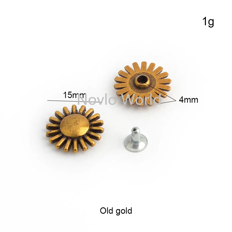 10-50-200pcs 15-17-25mm Beautiful Sun flower DIY shoes bags bracelets decorative fastern Rainbow studs rivets