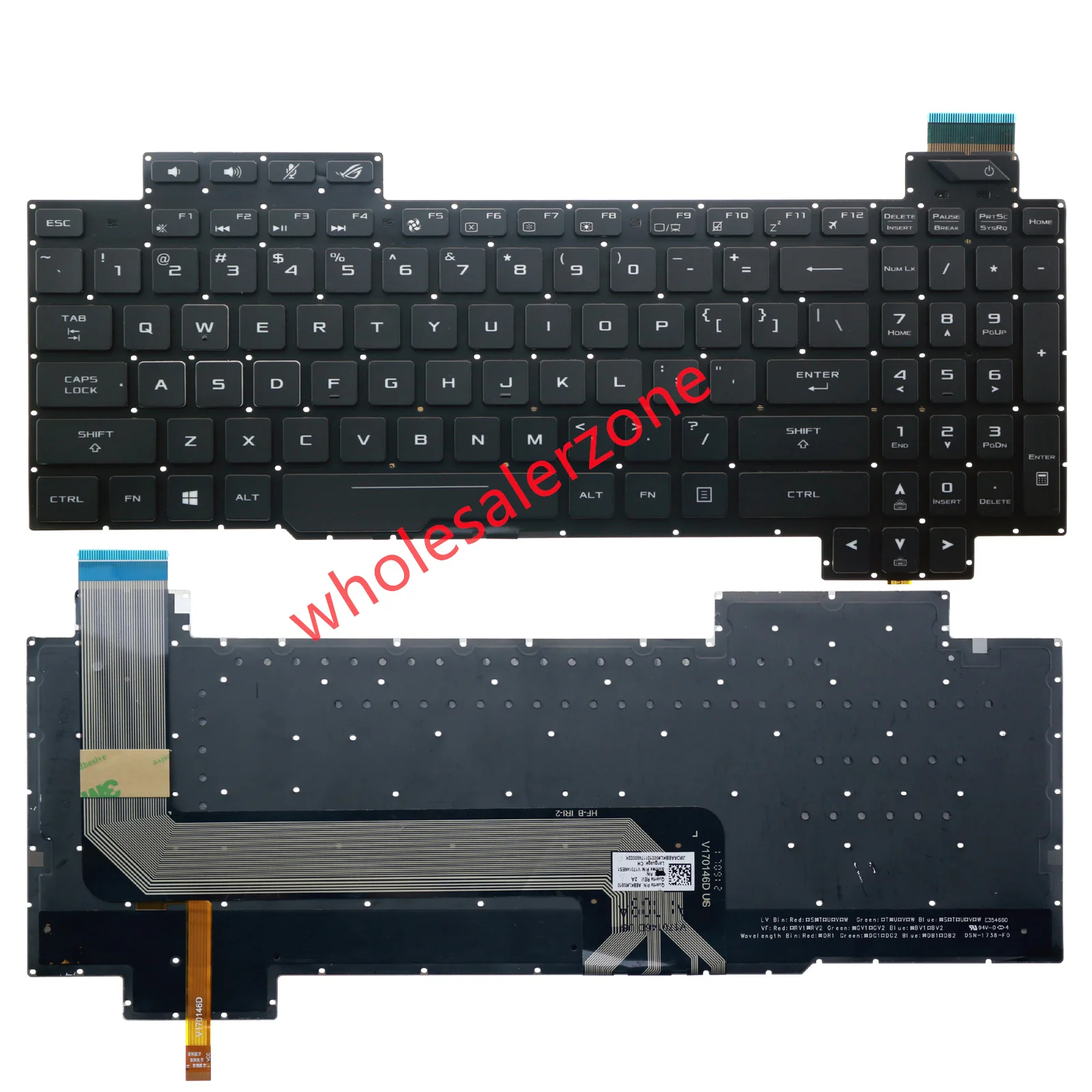 New US RGB backlit keyboard For Asus ROG Strix GL503 GL503V GL503VD GL503VS GL503VM GL703VD GL703VM GL703GE series laptop