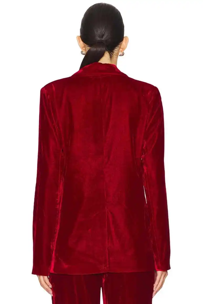 Velvet Women Blazer Sets Customized Hand Made Flowers Banquet Party Gowns Jacket Suits Ladies Business Coat 2 Pieces