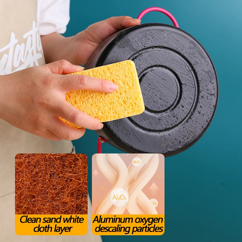 

Sponge Dishwashing Wipe Double-Sided Household Useful Durable Convenient Wood Pulp Cotton Foam Cleaning Kitchen Gadgets