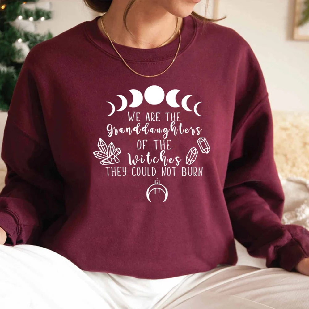 We Are The Granddaughters of The Witches You Could Not Burn Sweatshirt Salem Witch Hoodie Mystical Pullover Top Witchy Clothing