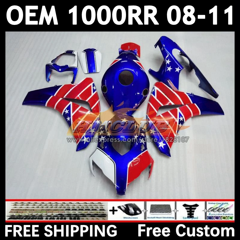 OEM Fairing For HONDA CBR1000 CBR 1000 RR CC 1000RR 77No.23 CBR1000RR 08 09 10 11 2008 2009 castrol blue 2010 2011 Injection Kit