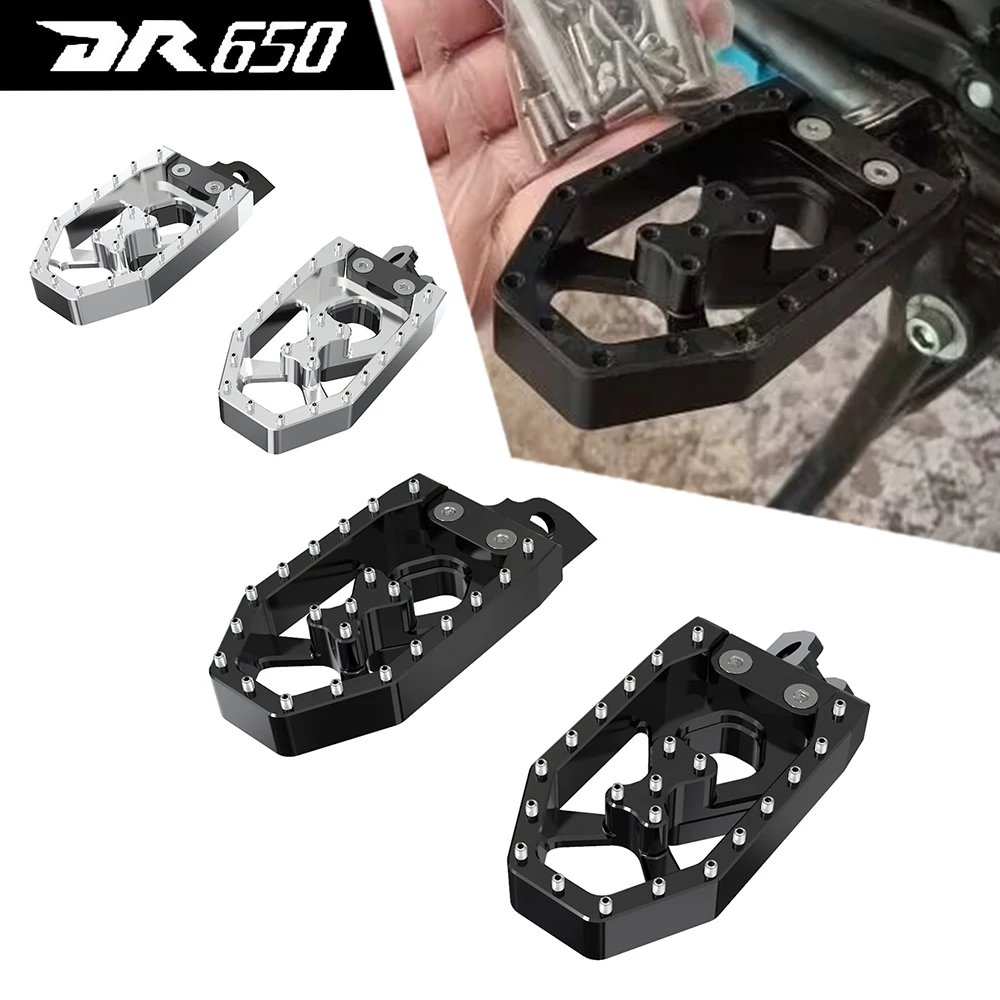 

Motorcycle CNC Enlarged FootRest Wide Fat Foot Pegs Pedals For Suzuki DR650 DR650SE DR 650 SE 1996-2023 2022 2021 2020 2019 2018