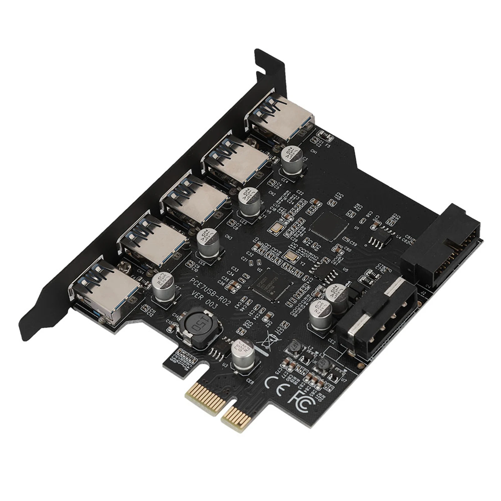 Universal PCI-E to 5 Port USB 3.0 19 Pin PCI Express Expansion Converter Adapter Card Connector High Speed Stable Transmission