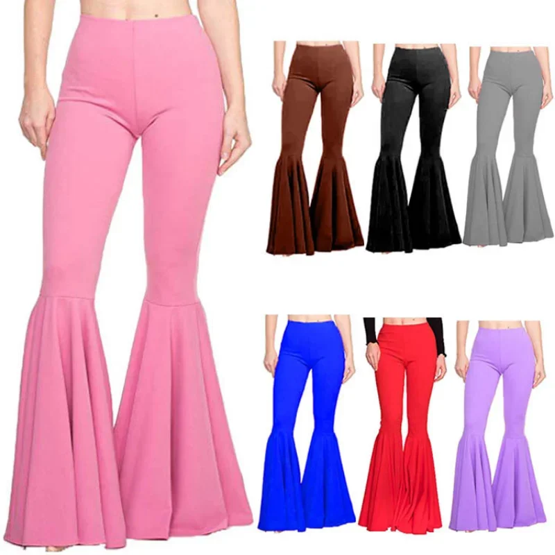 

Solid High Waist Skinny Flare Pants Women 2022 Slim Fit Casual Fashion Femme Autumn Stretchy Trousers SA467